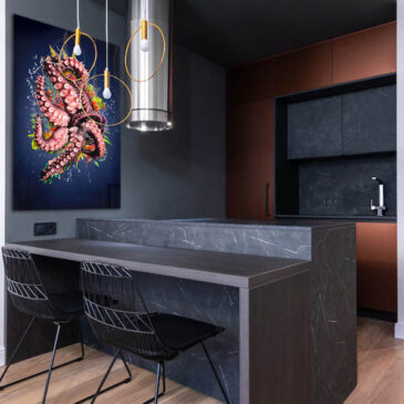 Wanddecoratie van een octopus