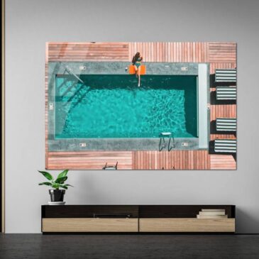Wall art of a swimming pool