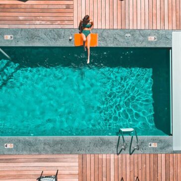 Wall art of a swimming pool