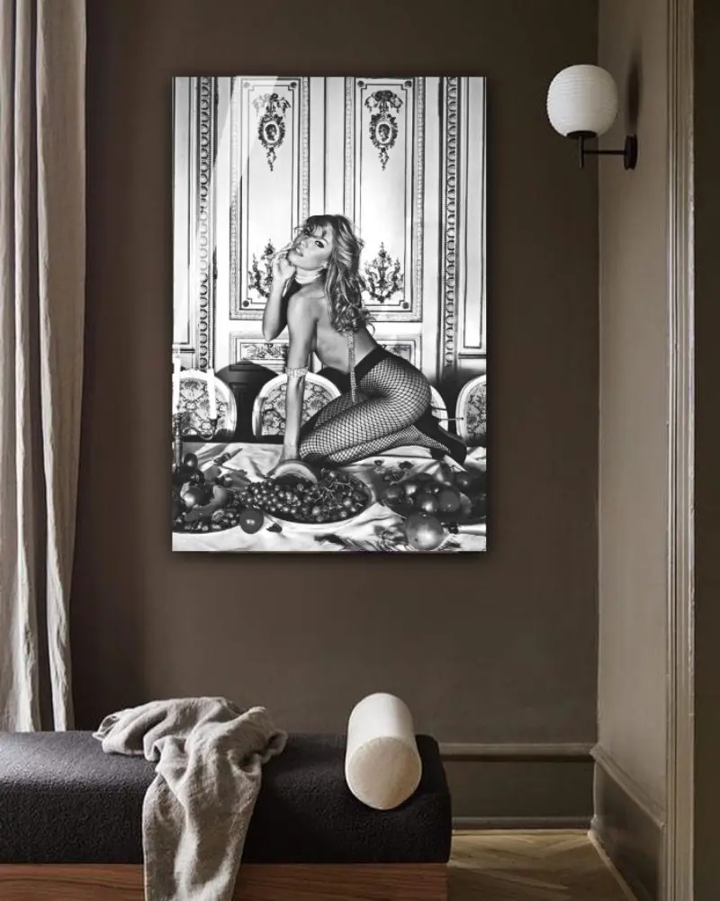 Zwart wit plexiglas artistic vrouw