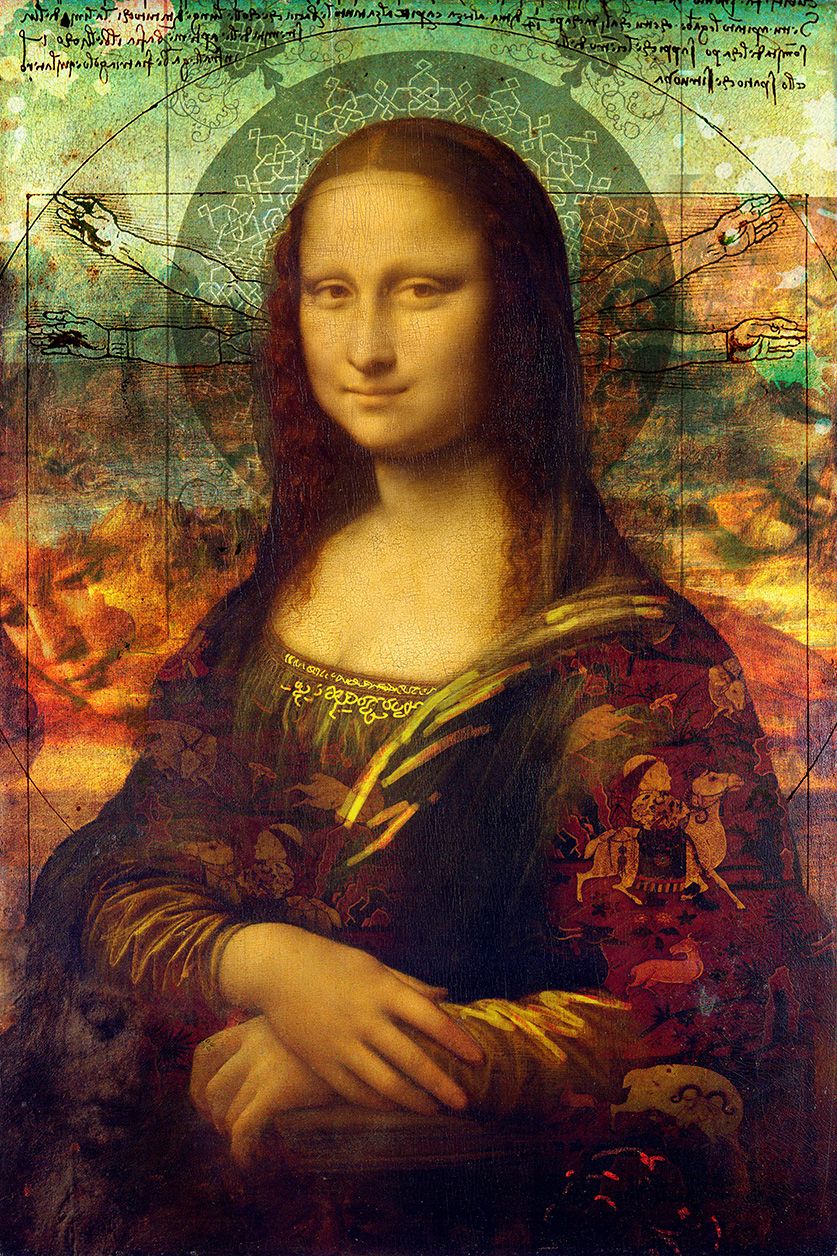 Plexiglas wall art: Da Vinci & een kleurrijke Mona Lisa