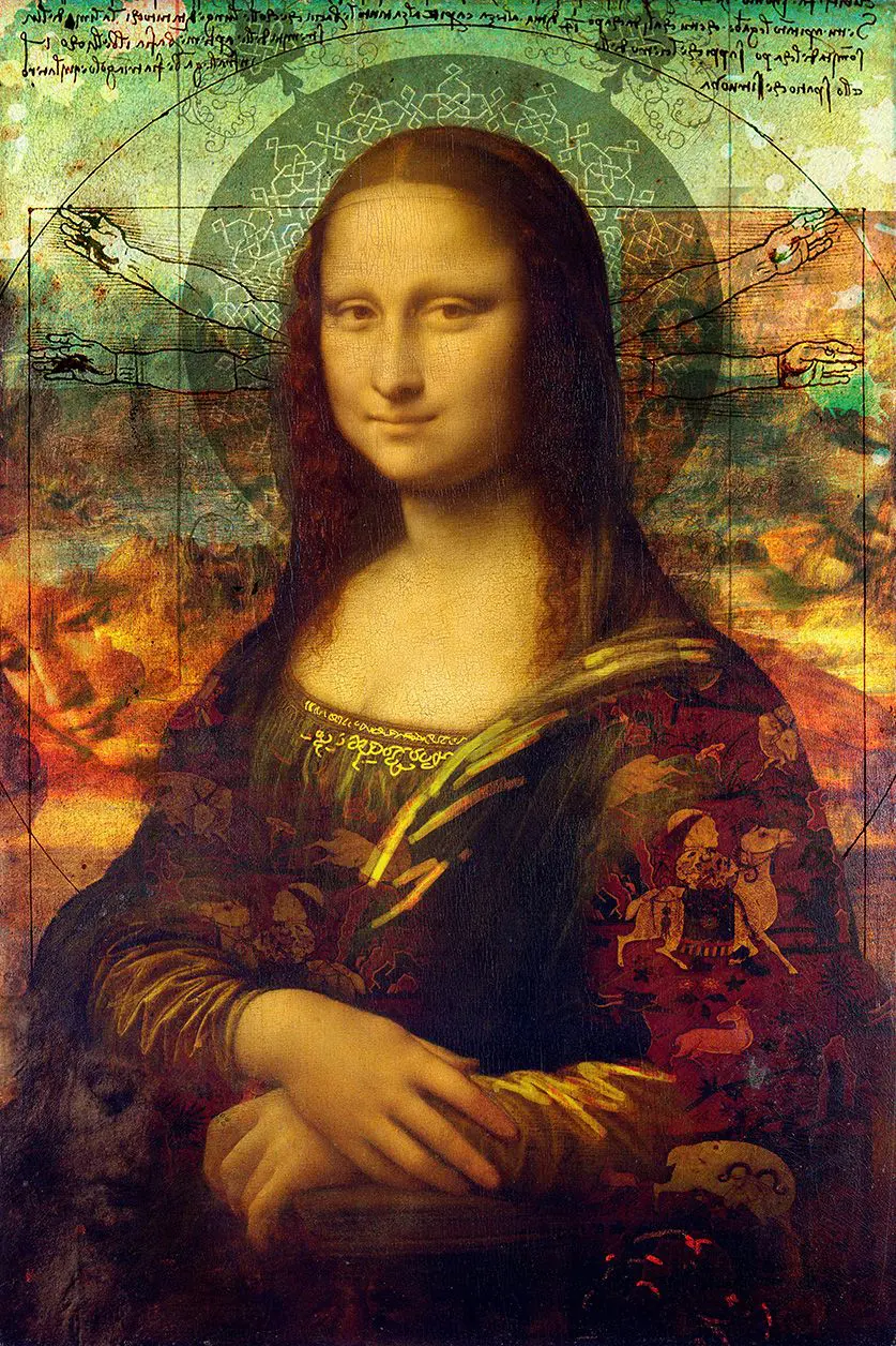 Plexiglas Wall Art: Da Vinci &amp; A colorful Mona Lisa