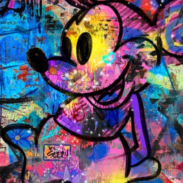 Pop art schilderij van Minnie Mouse
