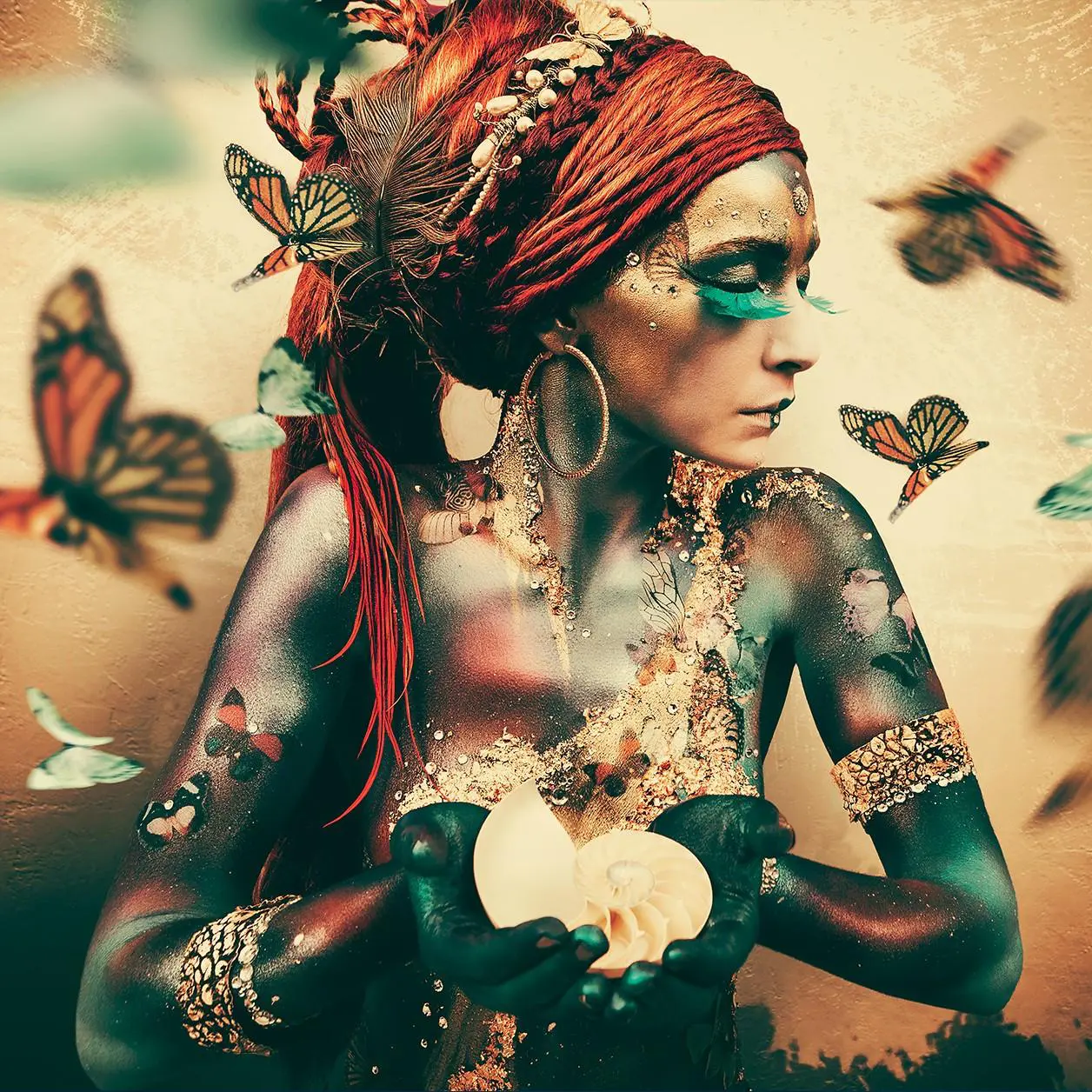 woman with butterflies by jaime ibarra II
