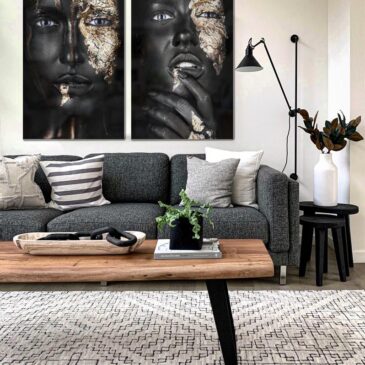 Portrait artistique Noir Gold