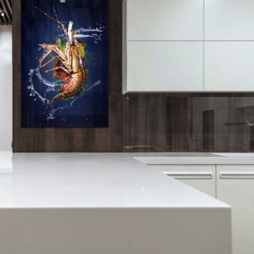 Sea life wall art van kreeft