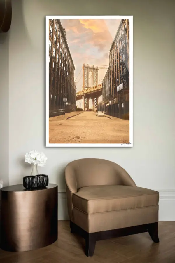 Photo art Manhattan Bridge as a desert city