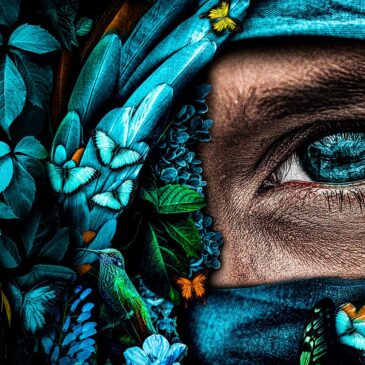 Wall art van mysterieus portret