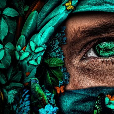 Colorful mysterious portrait