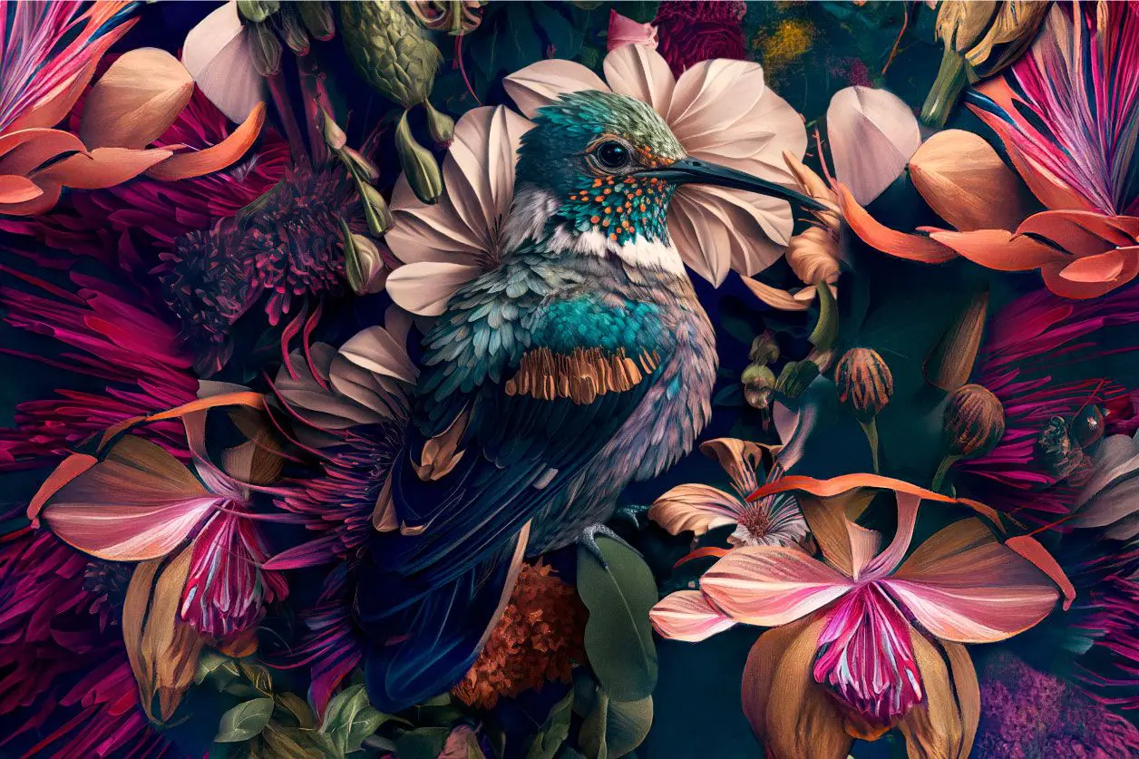 Buntes Gemälde eines Kolibri