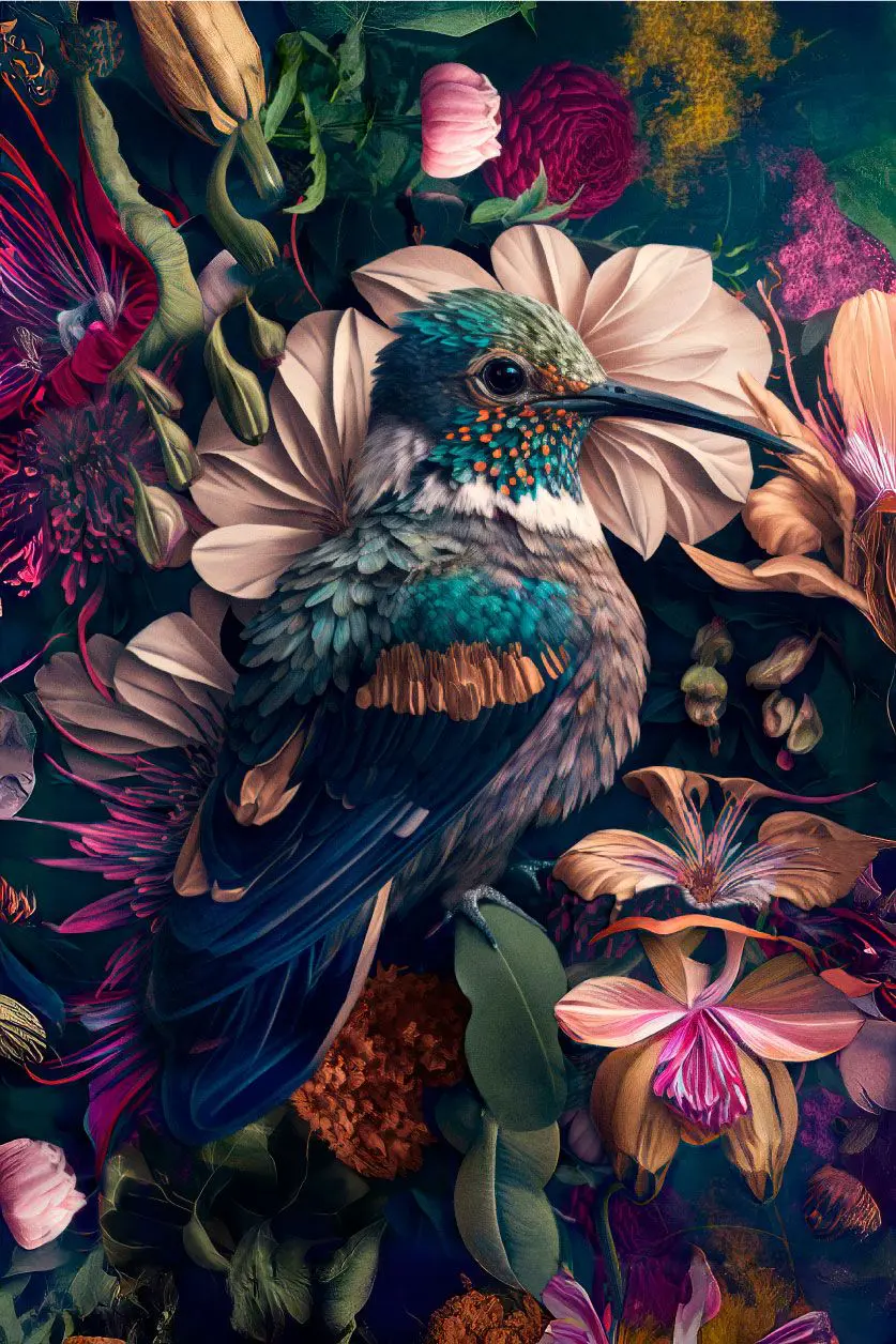 Buntes Gemälde eines Kolibri
