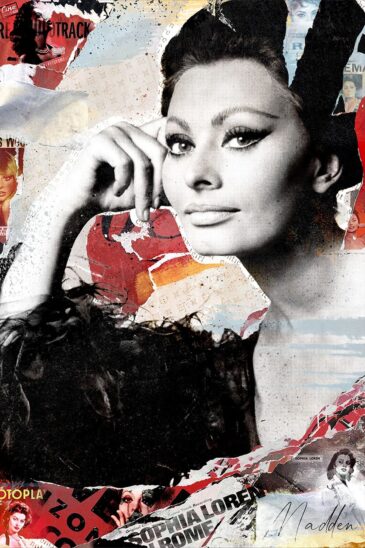 Obra de arte fotográfica de plexiglás de Sophia Loren.