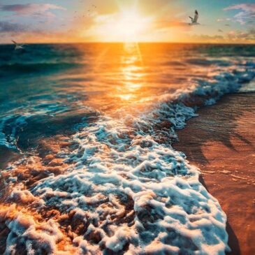 Zonsondergang seascape wall art