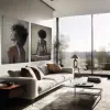 Muurkunst van mooie Afrikaanse vrouw