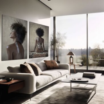 Tableau représentant une belle femme africaine