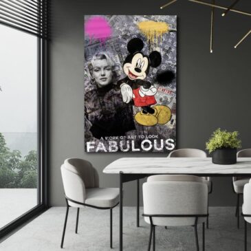 Pop-Art-Foto: Marilyn Monroe und Mickey Mouse