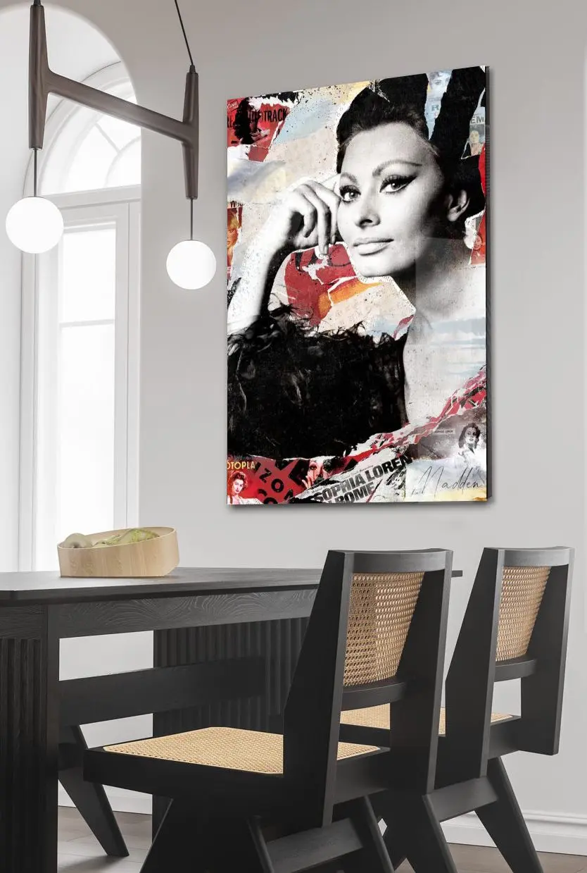 Kunstwerk foto plexiglas van Sophia Loren