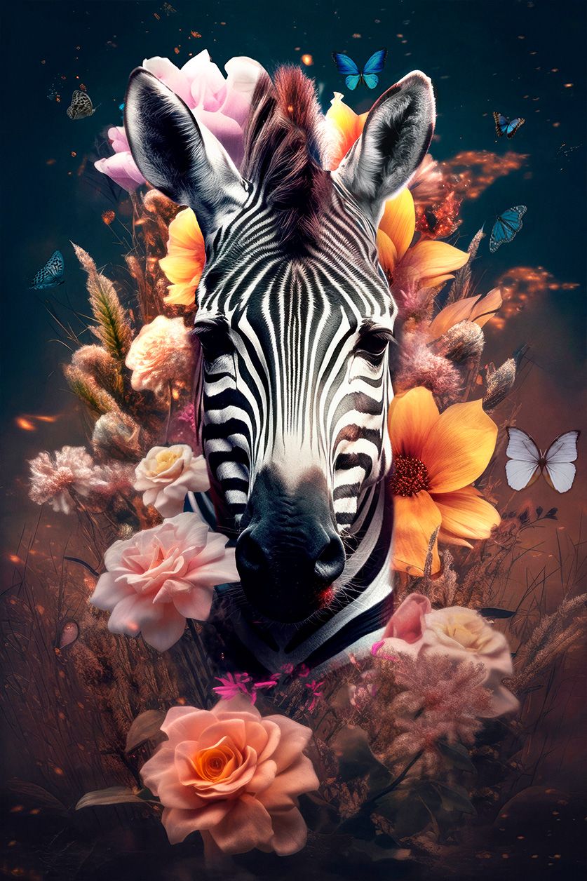 Fotokunstwerk van een zebra