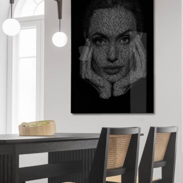 Black and white wall art van Angelina Jolie