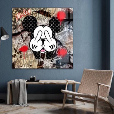 Fotokunstwerk in pop art-stijl met Mickey Mouse