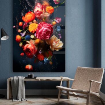 Unieke bloemen fotokunst voor op de muur.