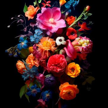 Stilleven bloemen plexiglas