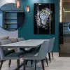 Kunstfoto oester met goud en Delfts Blauw
