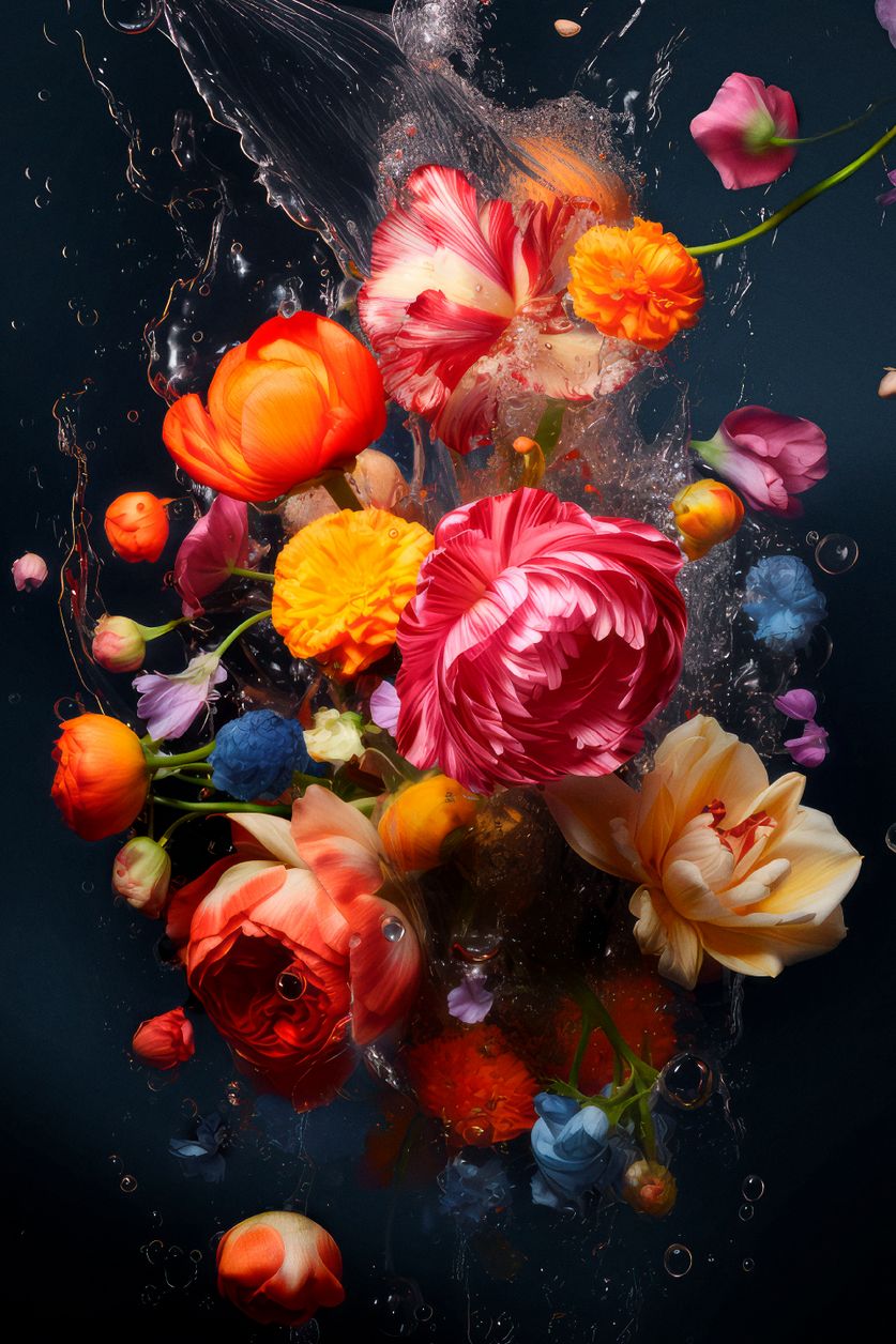 Still life flowers plexiglass