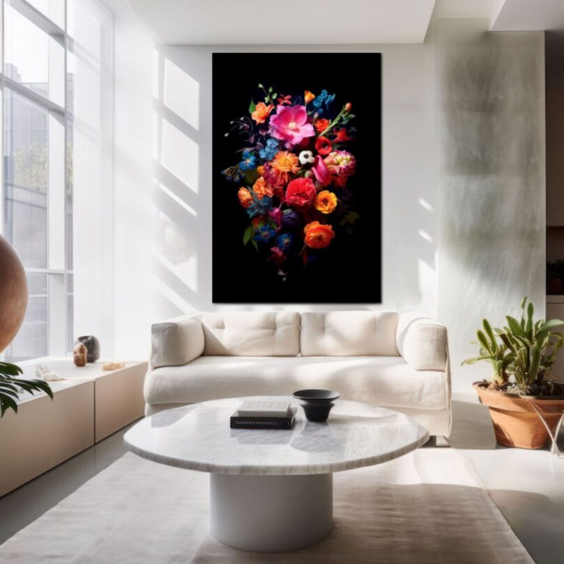 Still life flowers on acoustic wall art