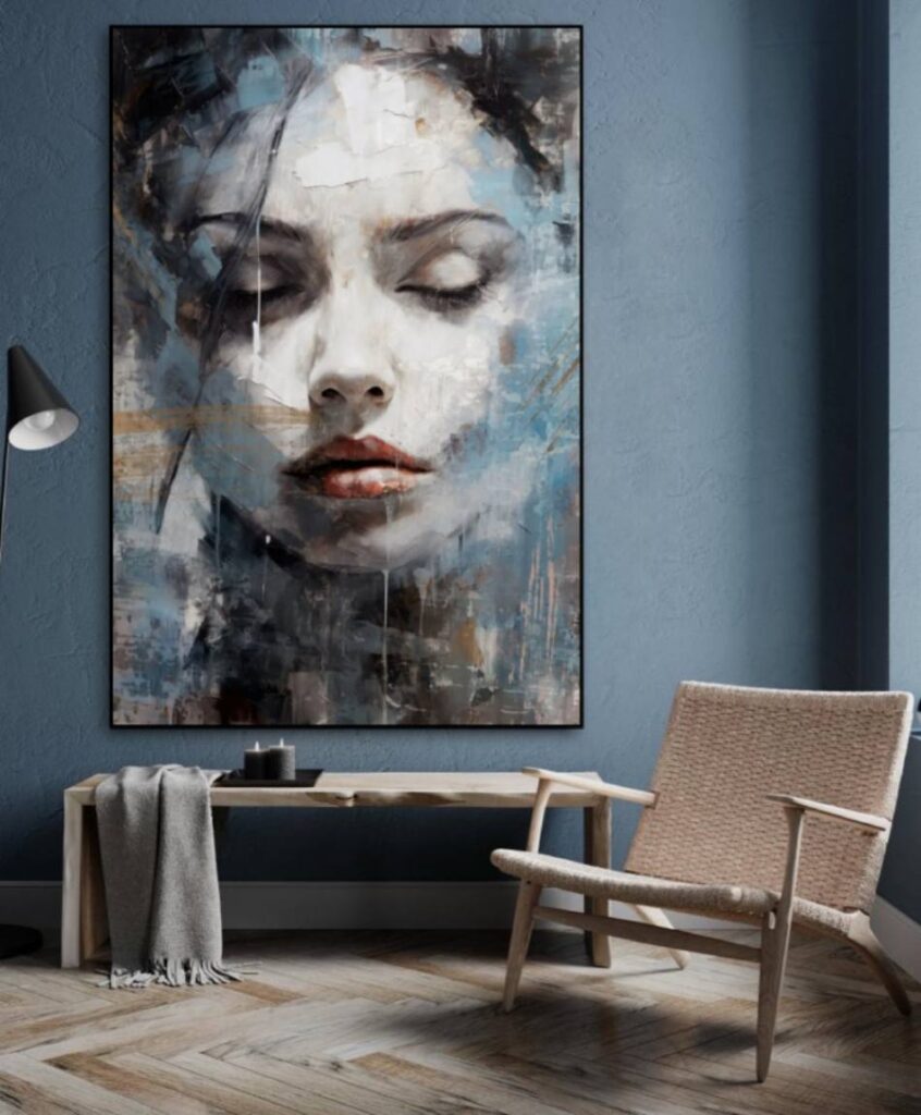 Akoestisch schilderij vrouw Painted woman II