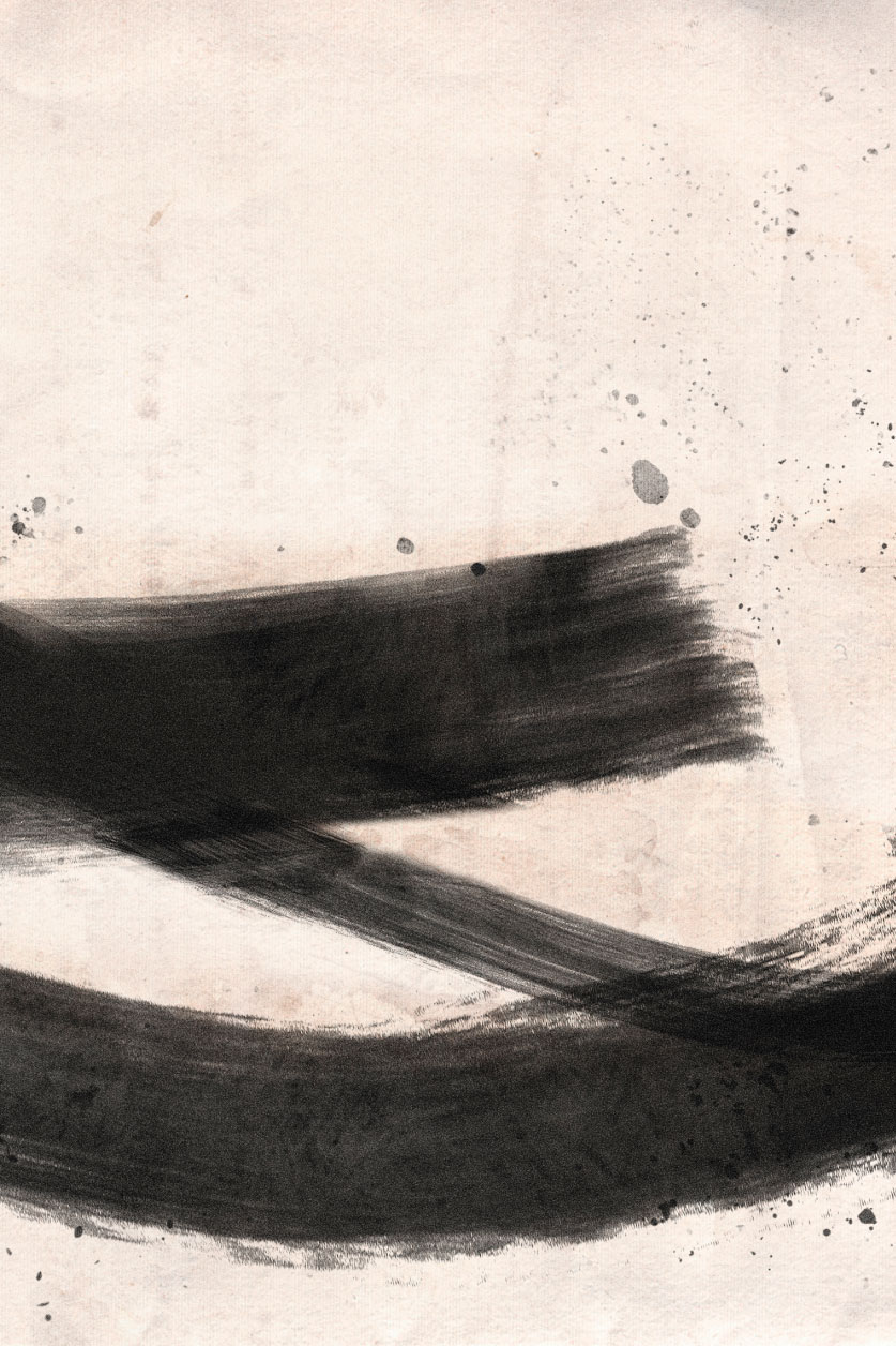 Black and white wall art of Japanese art
