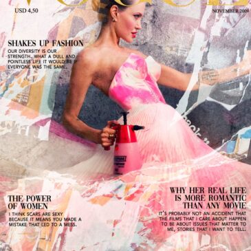 Schilderij van Vogue-cover met Angelina Jolie