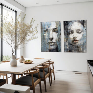 Wandecoratie mooie vrouw. Painted woman I & II