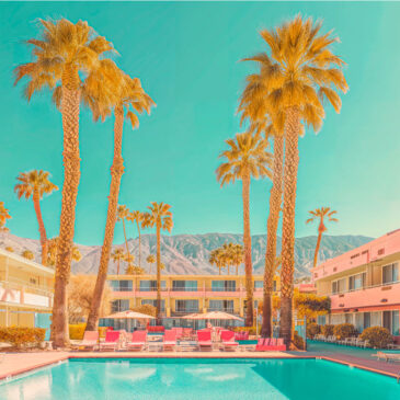 Wall decoration of swimming pool in Palm Springs