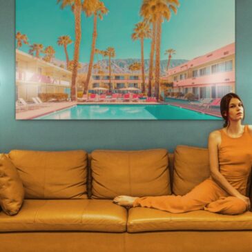 Wanddecoratie van zwembad in Palm Springs