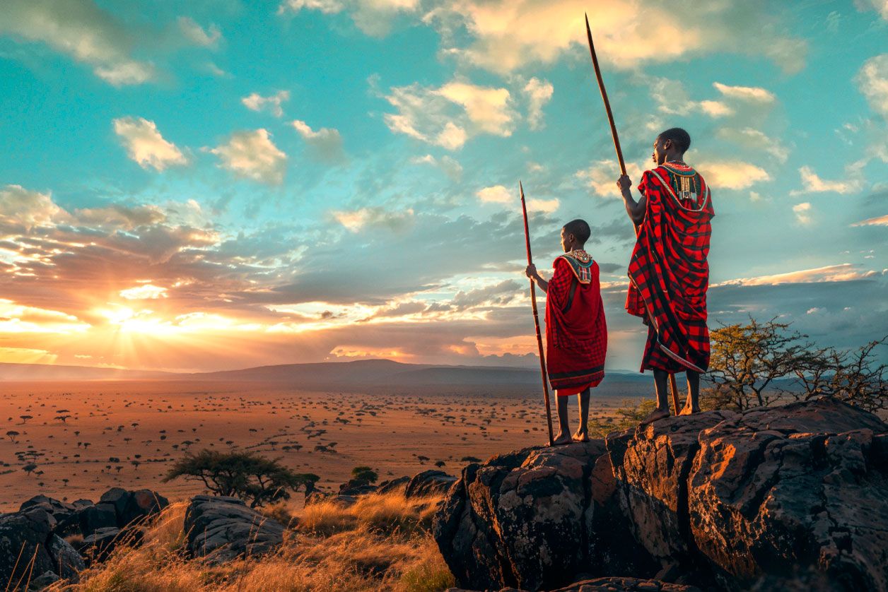 Wanddecoratie van de Masai cultuur