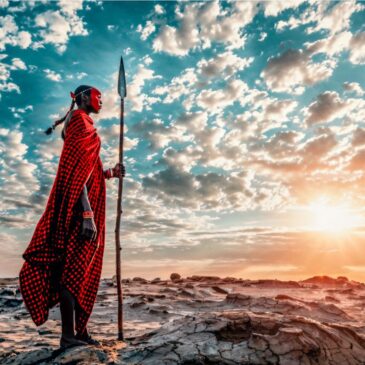 Tribal wall art van Masai stamlid