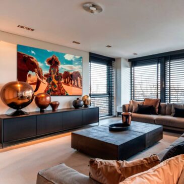 Wandbild einer schönen afrikanischen Frau mit Elefanten