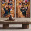 Wall decor van Afrikaanse vrouw met vlinders