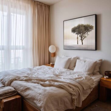 Unique animal wall art of a giraffe in a tree