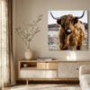 Unieke wall art van een koe