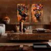 Wall decor van Afrikaanse vrouw met vlinders