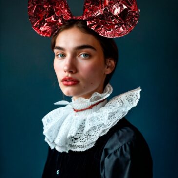 Speels modern portret als oude meester
