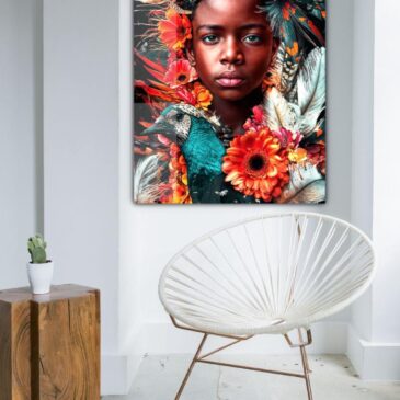 Portrait coloré d'un garçon africain