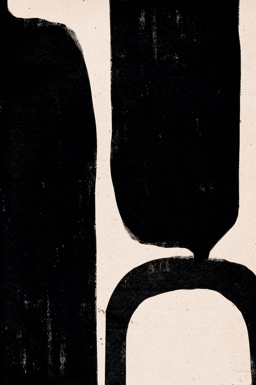 Abstract black and white painting