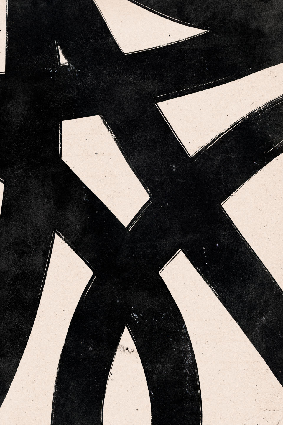 Abstract black and white wall art