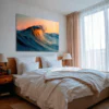 Schilderij van golf in de zee