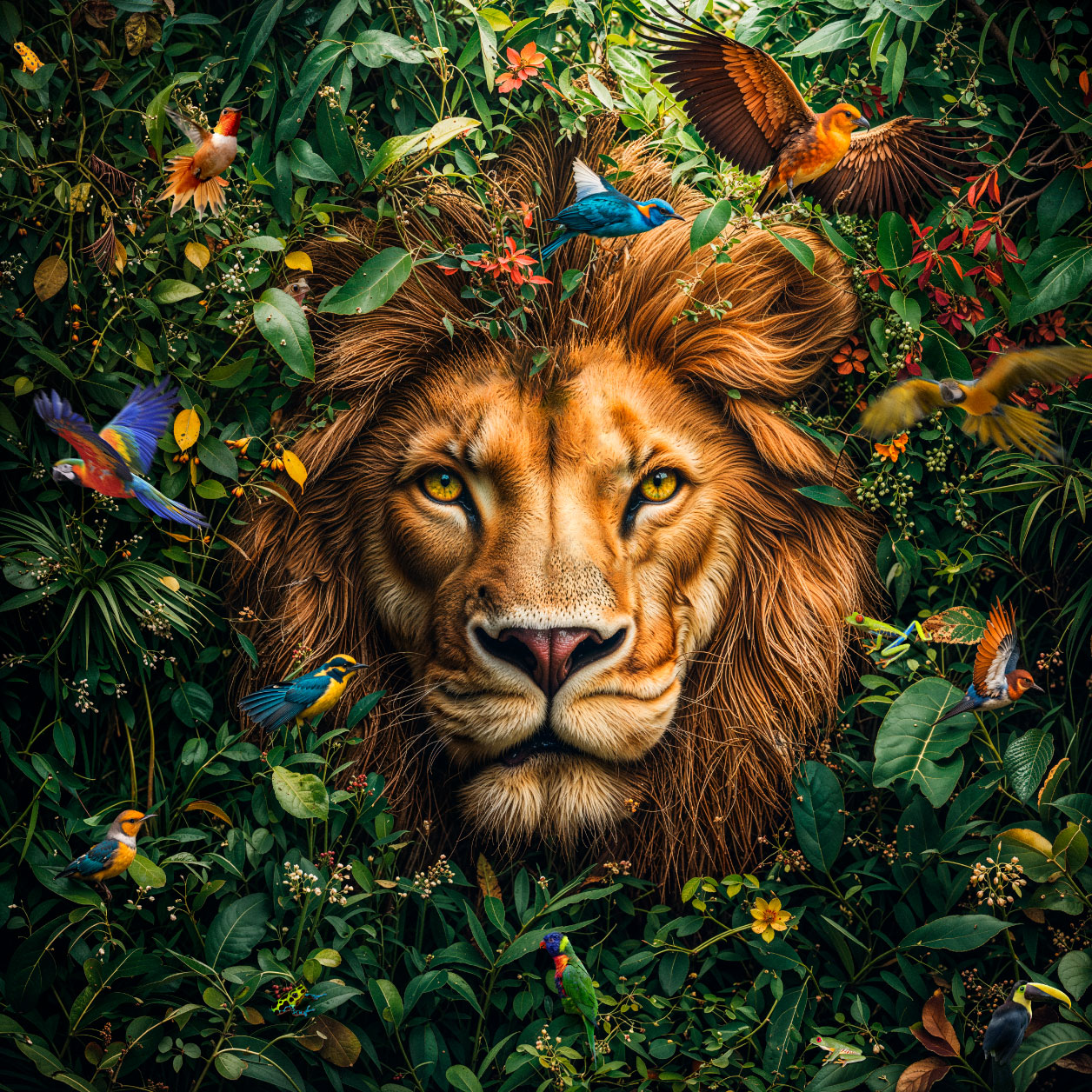 Wall art of lion