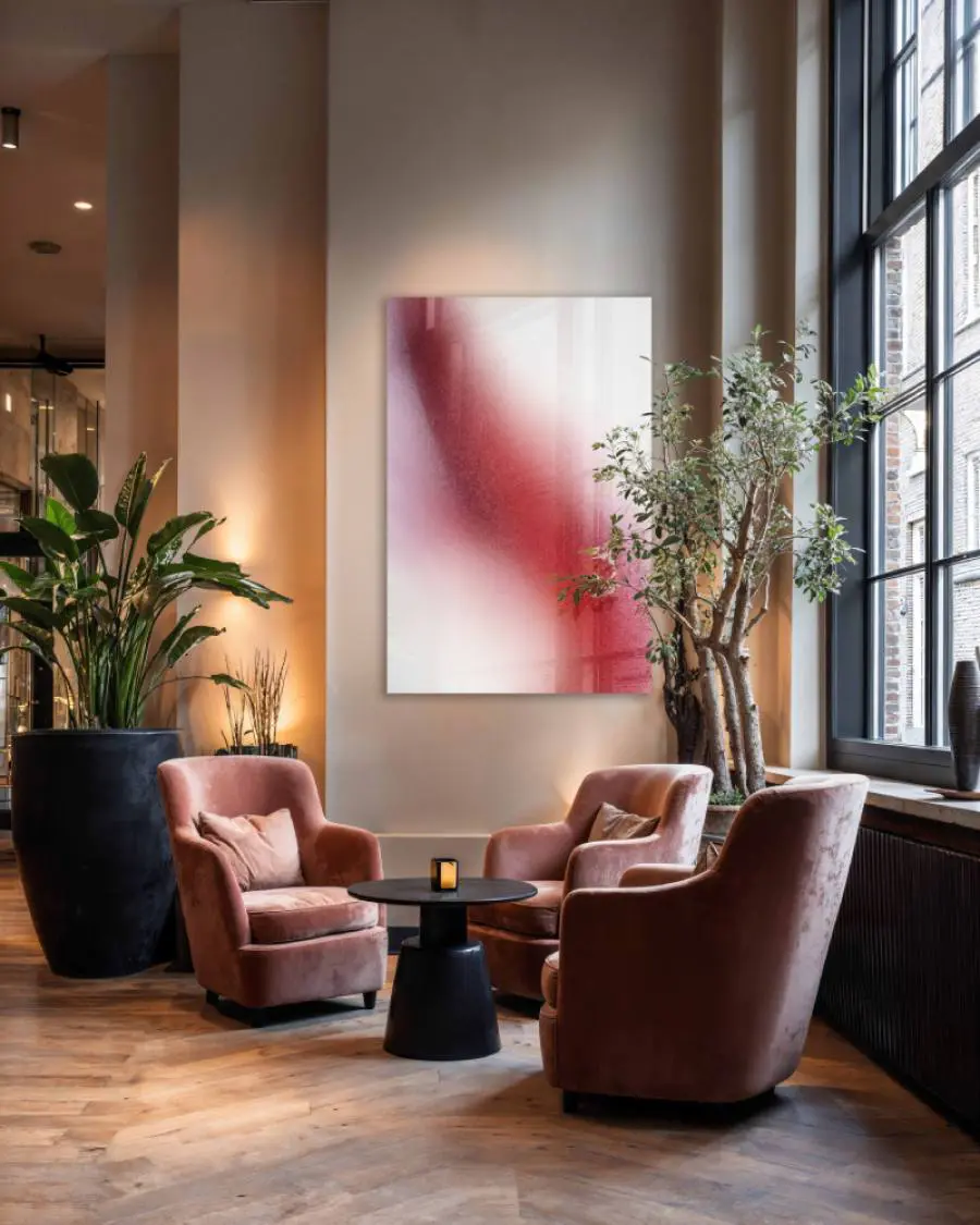 Abstract wall decoration with red colors