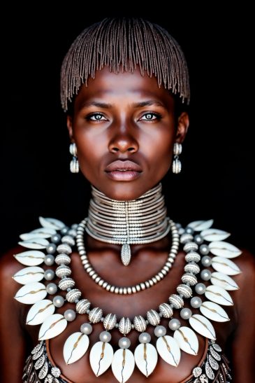 Wall art van mooie African tribal woman